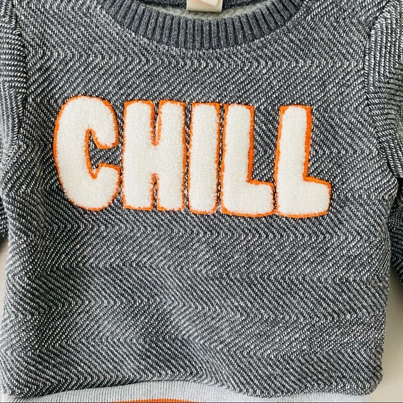 Tucker+Tate Pullover 'Chill' Sweater Gray/Orange Sz 9 Months - Picture 2 of 7